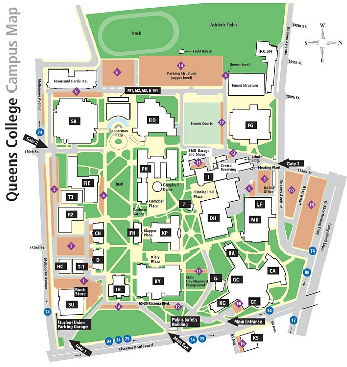 The main entrance is at the bottom of the map. The Science Building is ...